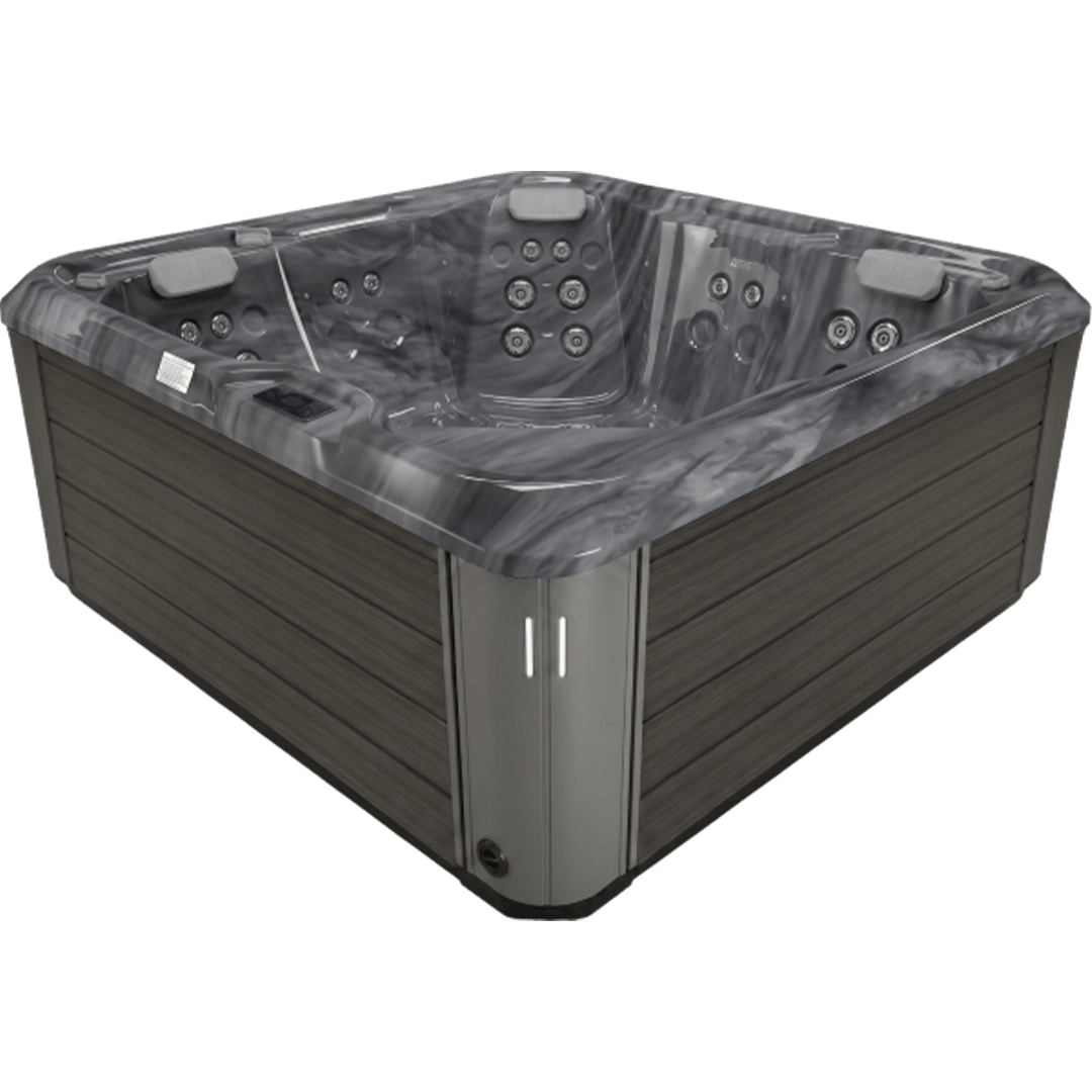 Equinox Nova 570 hot tub in Storm Cloud Grey, side view