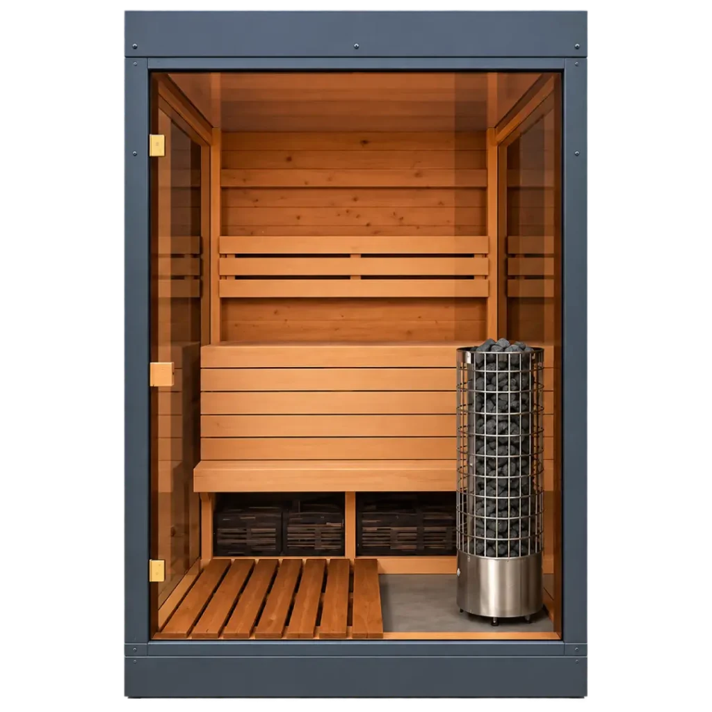 Square Glass Outdoor Sauna