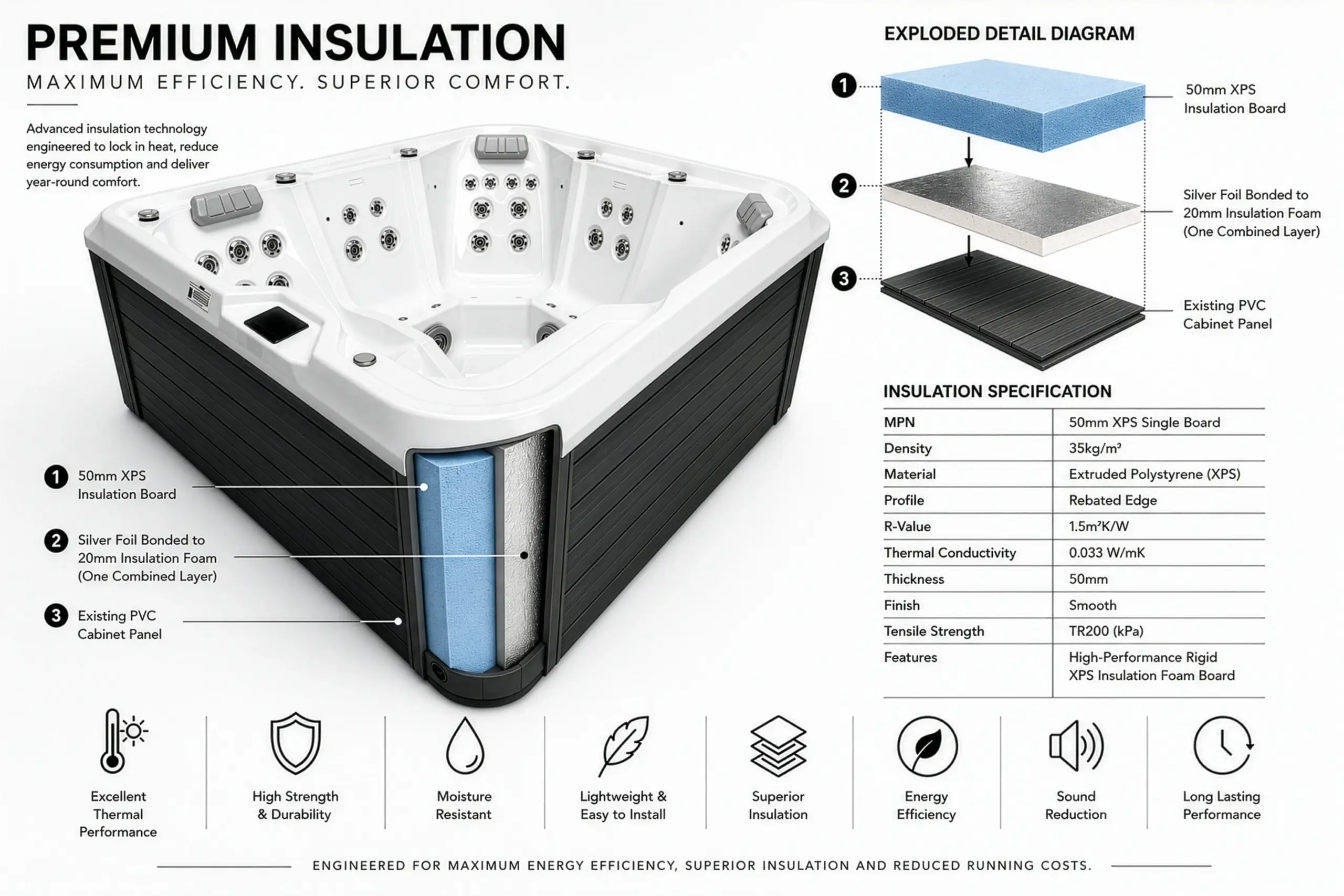 Equinox Nova 570 5 Person Twin Lounger Hot Tub - Image 6